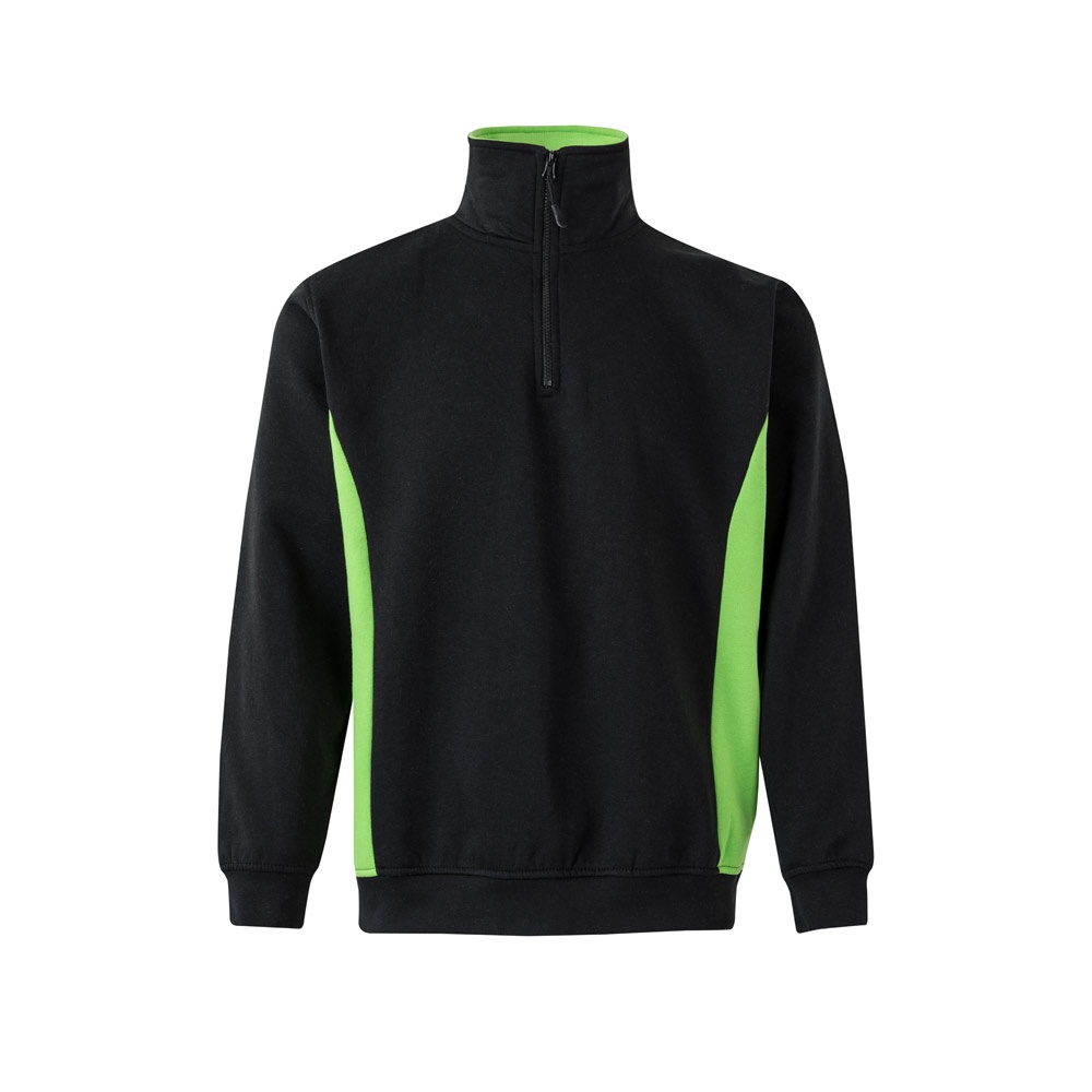 VL SVAROG. Zweifarbiges Frottee-Sweatshirt (260 g/m²), aus Polyester (65 %) und Baumwolle (35 %) - schwarz, grün