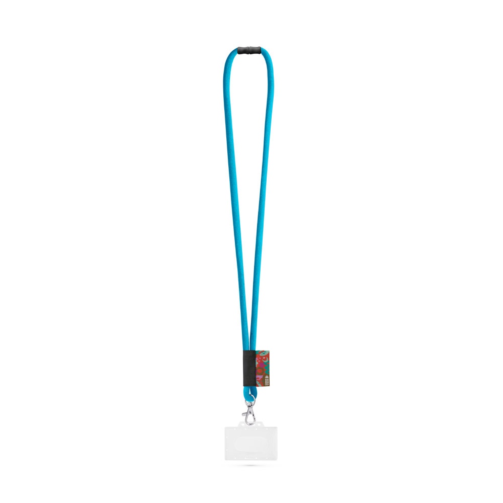 WATFORD. SET Lanyard Tube Long (Ø 7 mm) mit 9 mm Auslösekarabiner, Ø 7 mm Sicherheitsverschluss und 91 x 68 mm starrem Ausweis-/Kartenhalter - 304 - Hellblau