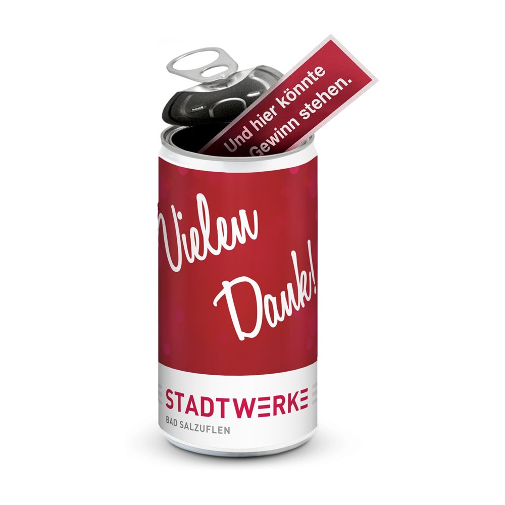 SPA Dose, Wellness-Geschenk in der Dose - Etikett Danke