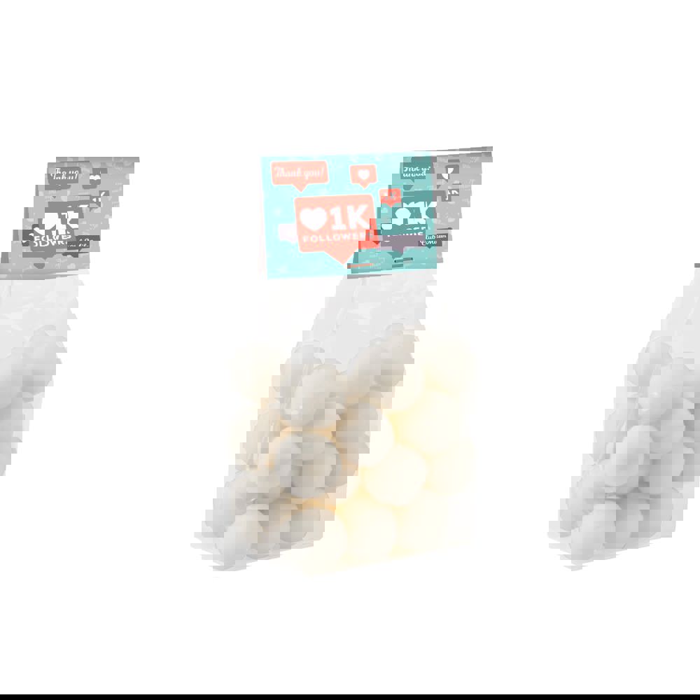 Blockbeutel mit Kopfkarte und 150 Gramm Süssigkeiten