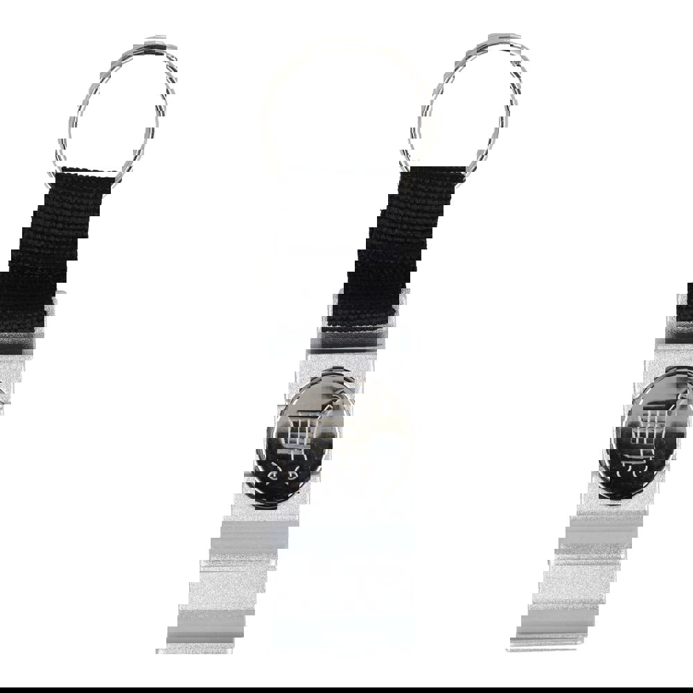 3-in-1-Flaschenöffner-Schlüsselanhänger-Einkaufswagenchip - Silber