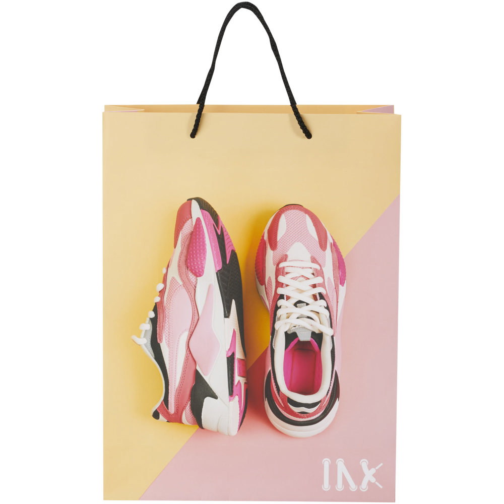 Handgefertigte 170 g/m² Integra-Papiertüte mit Kunststoff Kordelgriffen – 31 × 12 × 41 cm