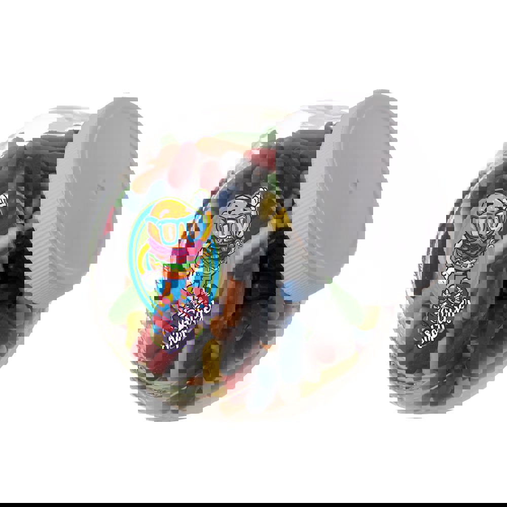 Kleines Glas 0,4 Liter gefüllt mit Süßigkeiten