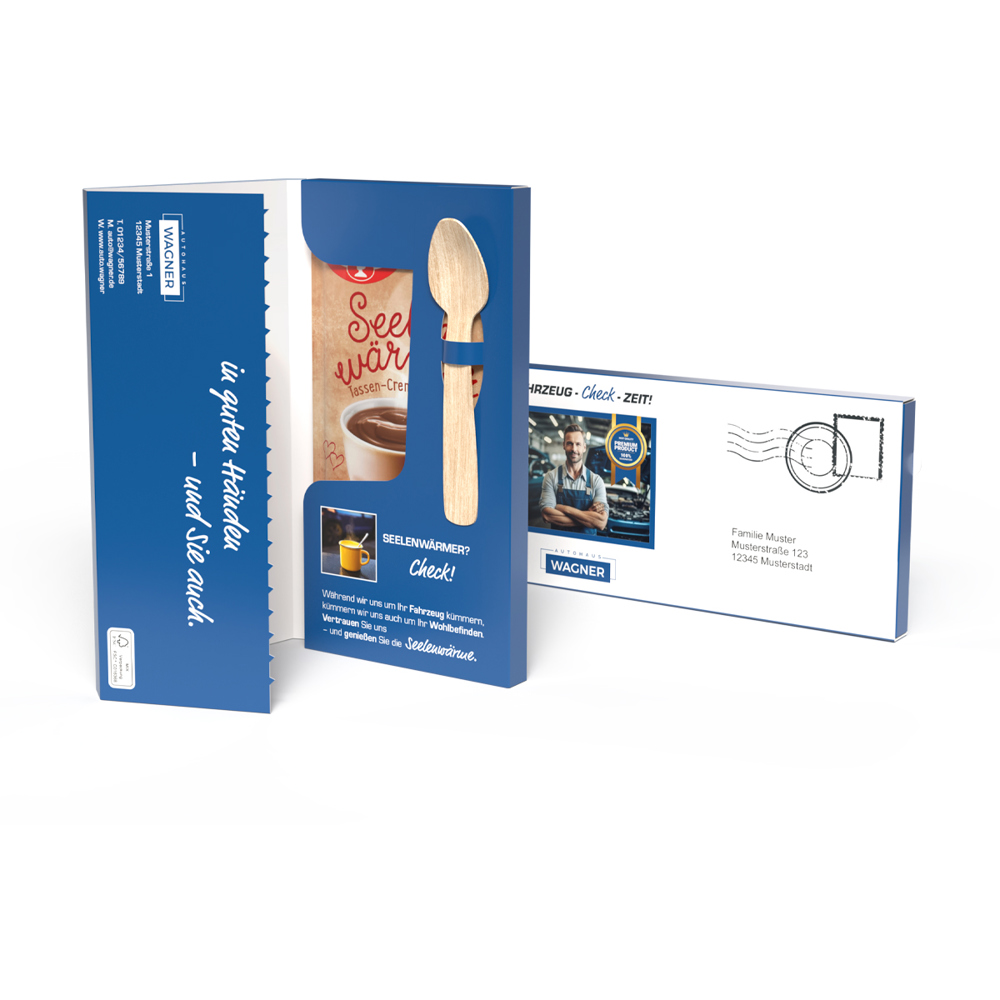 Dr. Oetker Tassenpudding in Mailingmappe