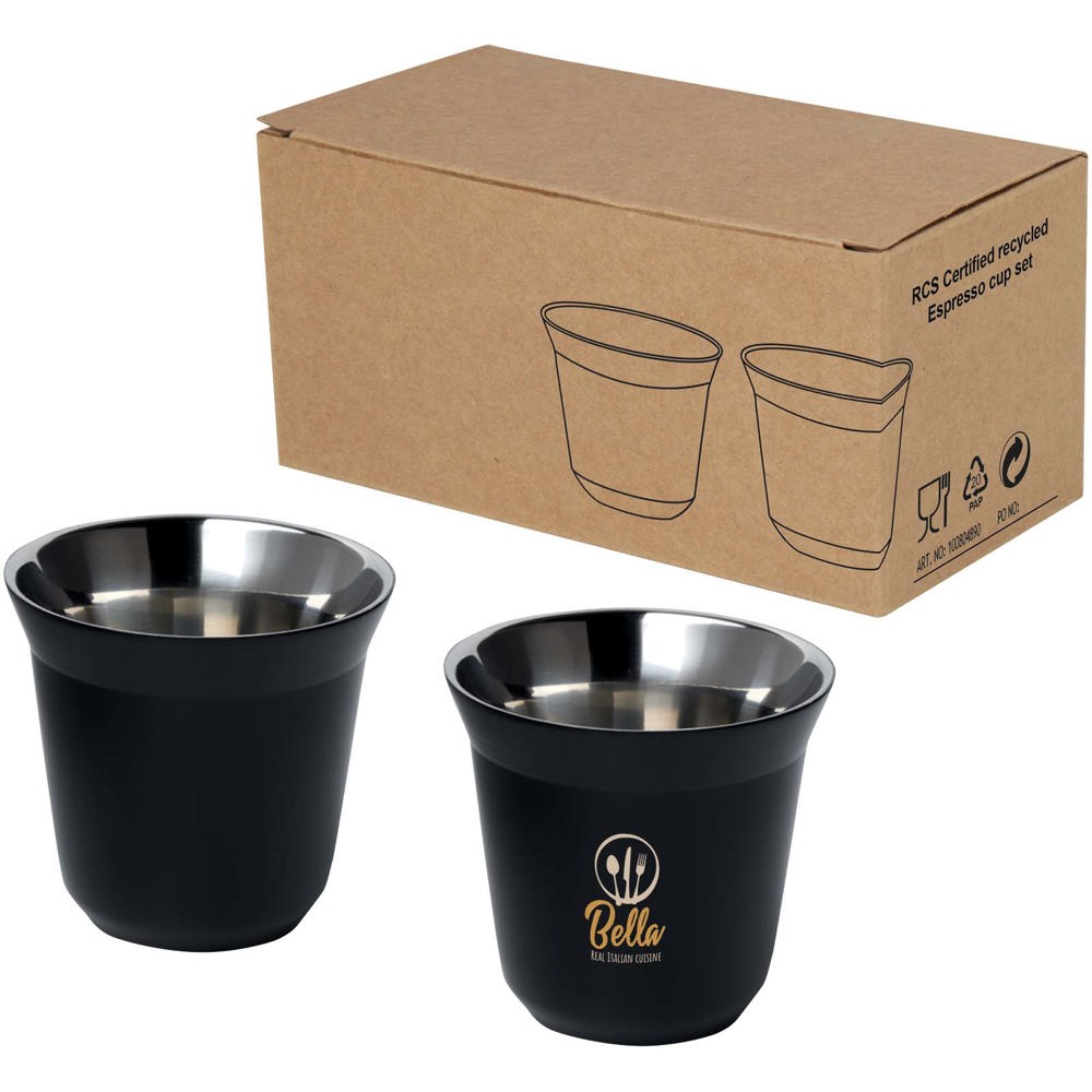 Duo 80 ml RCS-zertifiziertes Espressotassen Set aus Edelstahl 