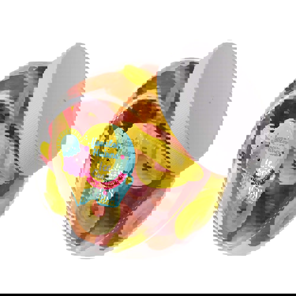 Medium Glas 0,9 Liter gefüllt mit Süßigkeiten - Weiß