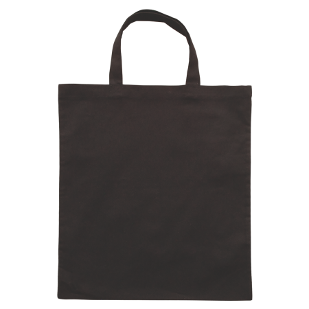 Baumwolltasche farbig mit kurzen Henkeln 136 gr/m2 - schwarz