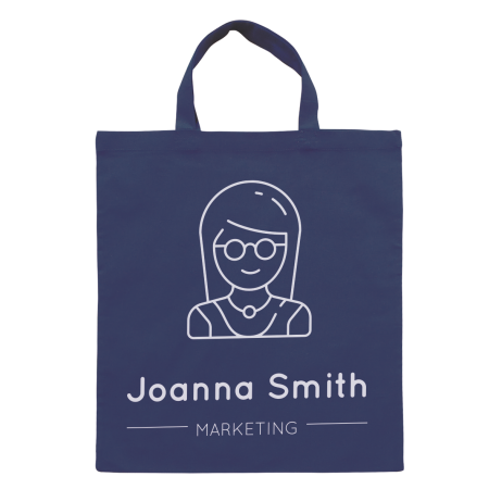 Baumwolltasche farbig mit kurzen Henkeln 136 gr/m2 - dunkel blau