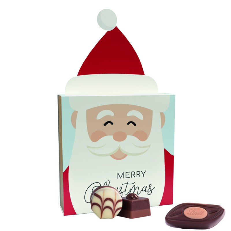 Lindt Präsent im Werbeschuber "Weihnachtsmütze", Lindt Mini Pralinés