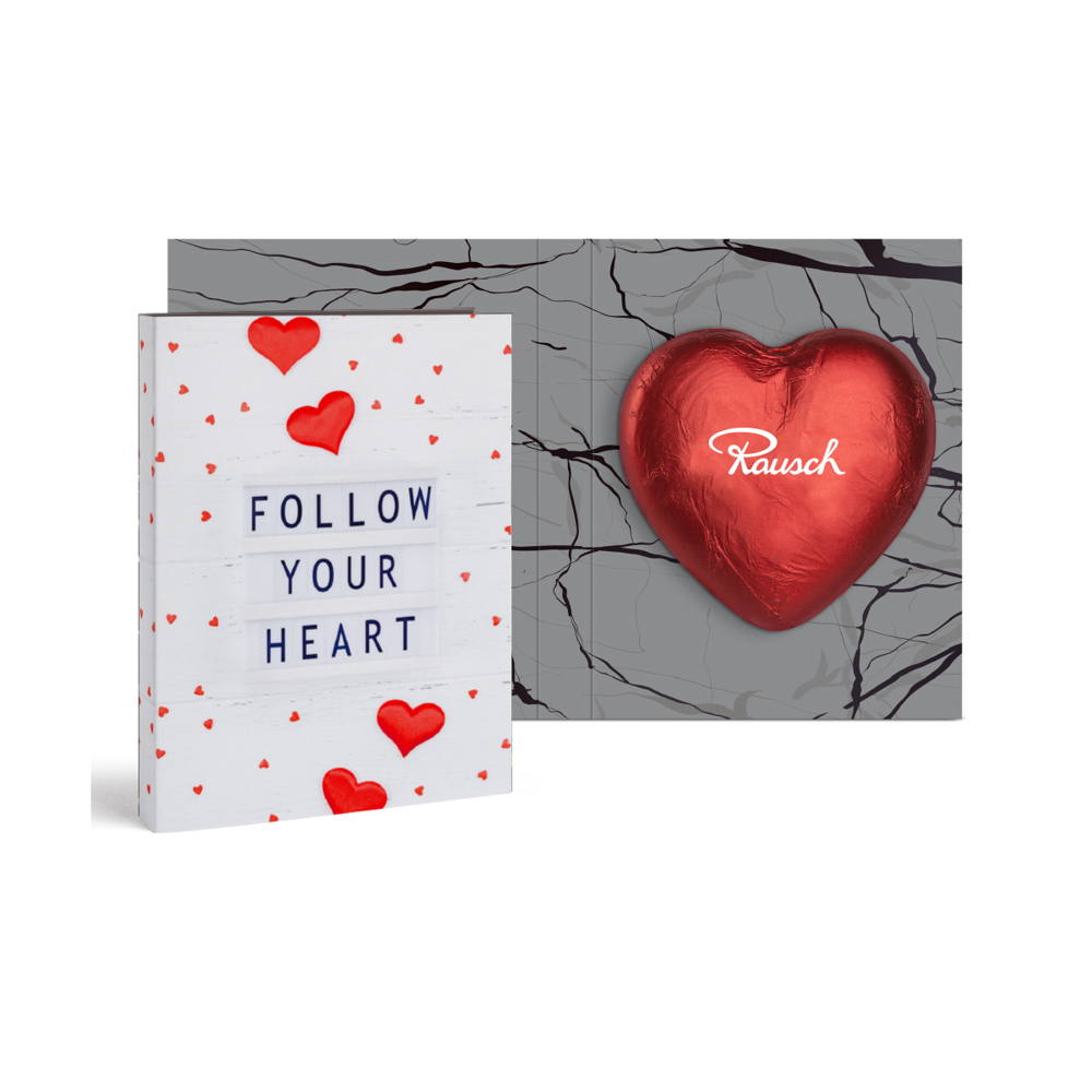 "Rausch Plantagen" Schokoladen-Herz in Klappkarte groß