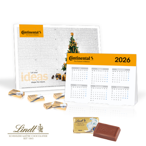 „2 in 1“ Marken-Adventskalender Lindt Schokolade mit Jahresplaner