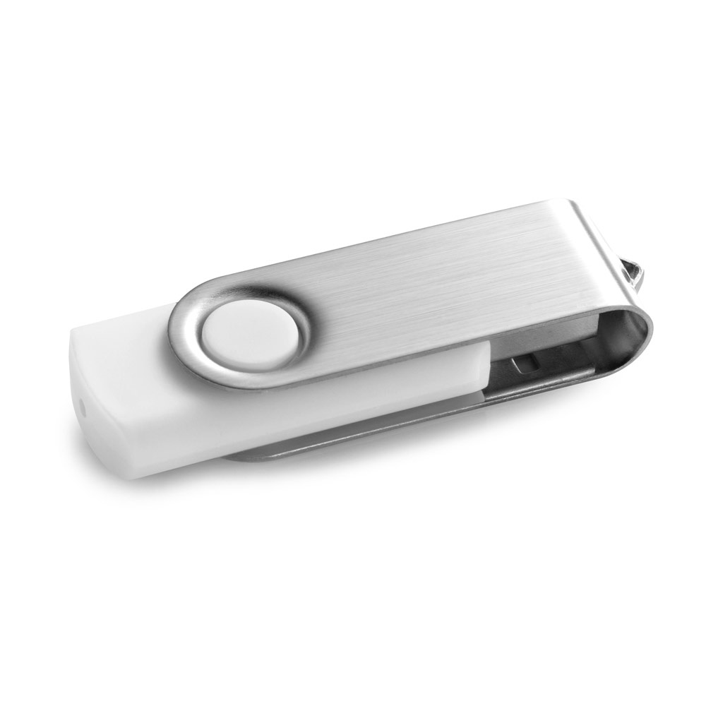 CLAUDIUS 8GB. USB-Stick 8 GB mit Metallclip - Weiß