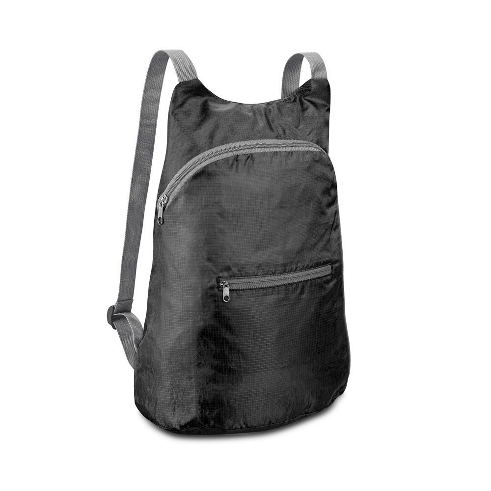 BARCELONA. Faltbarer Rucksack aus 210D Ripstop Polyester - schwarz