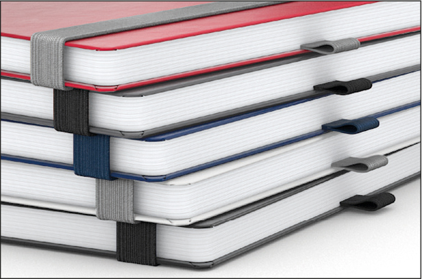 Notizbuch Vision-Book, A4, White, Punktraster, anthrazit, Prägung schwarz-glänzend