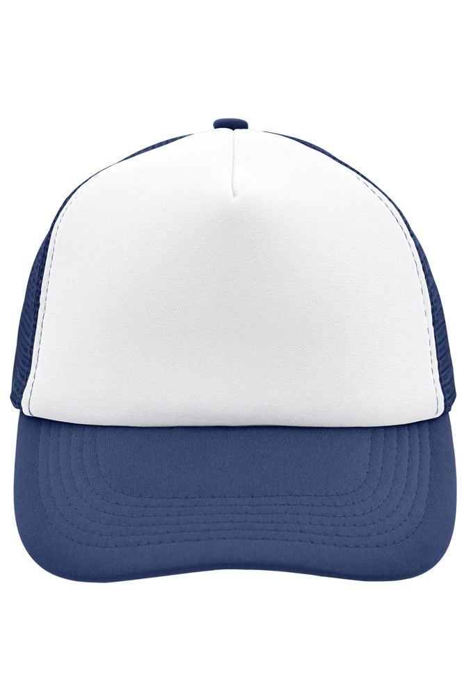 5 Panel Polyester Mesh Cap - White/navy (ca. Pantone white
2767C)