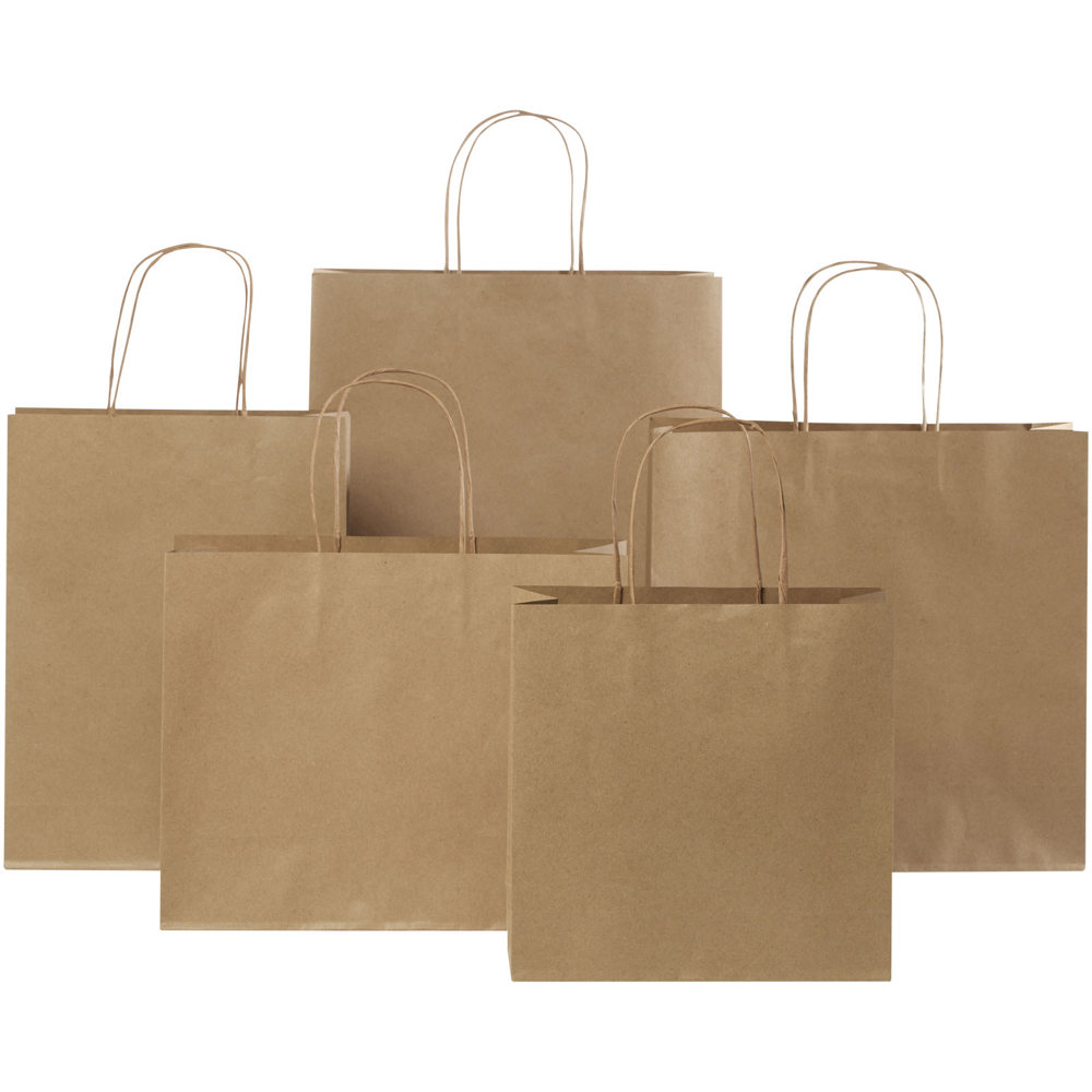 Kraftpapiertasche 120 g/m² mit gedrehten Griffen – 24 × 9 × 32 cm