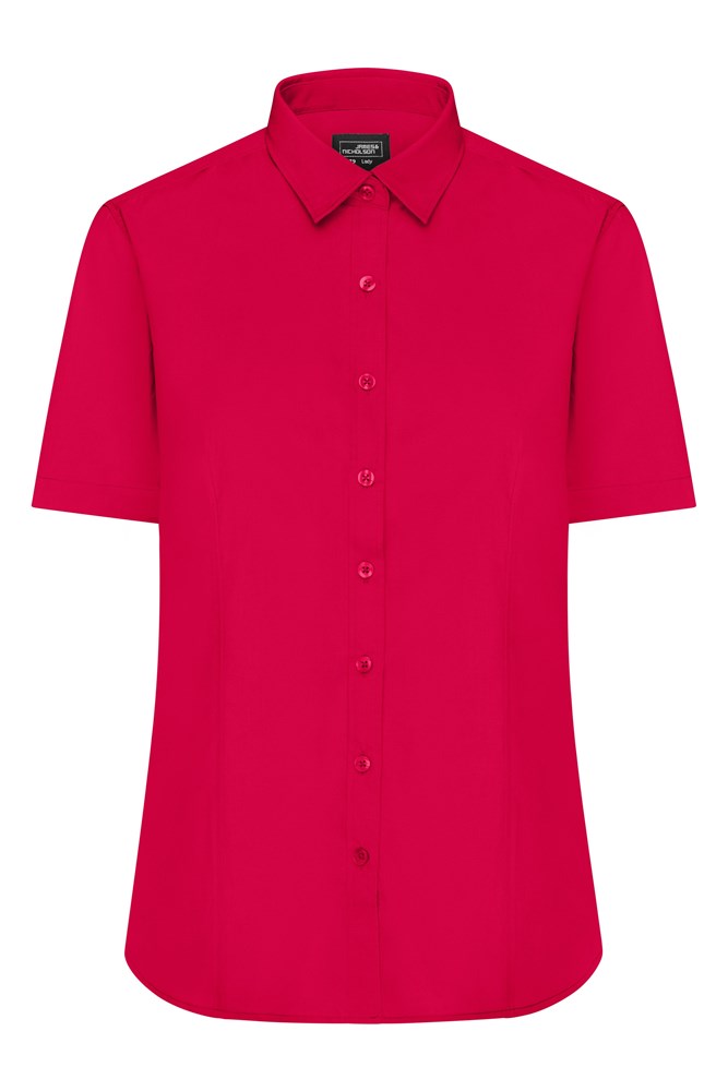 Ladies' Shirt Short-Sleeved Poplin - Red (ca. Pantone 200C)