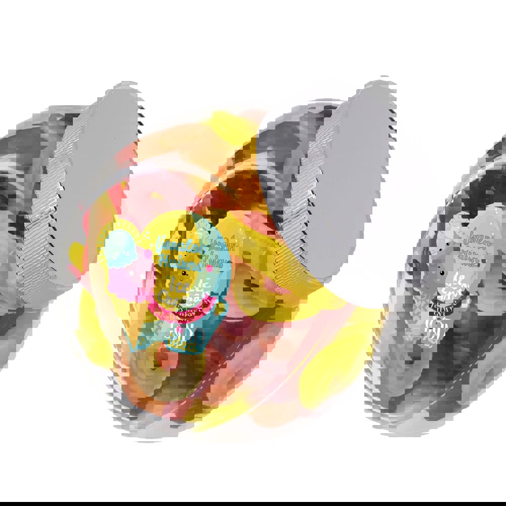 Medium Glas 0,9 Liter gefüllt mit Süßigkeiten - Silber