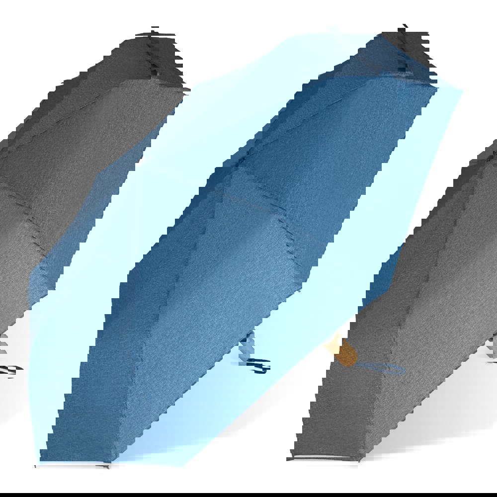21” faltbarer Regenschirm aus R-PET -Material mit Automatiköffnung - Dunkelblau