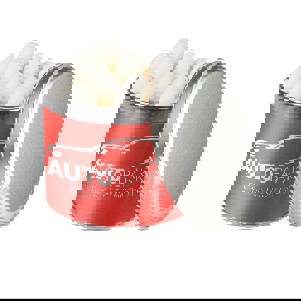 Runde Dose, 0.6 L gefüllt mit Süßigkeiten - Silber