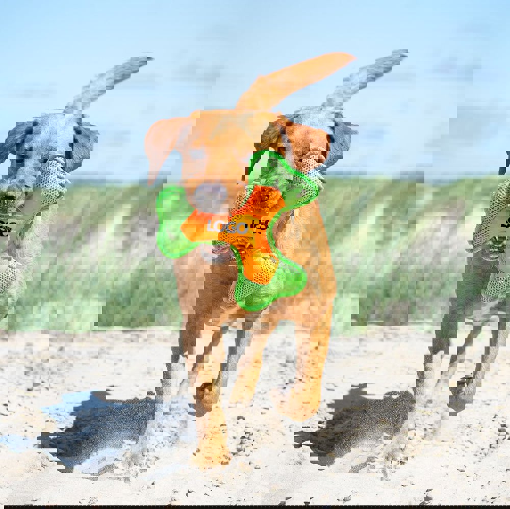 Hundespielzeug Flying Triple, grün/blau, M