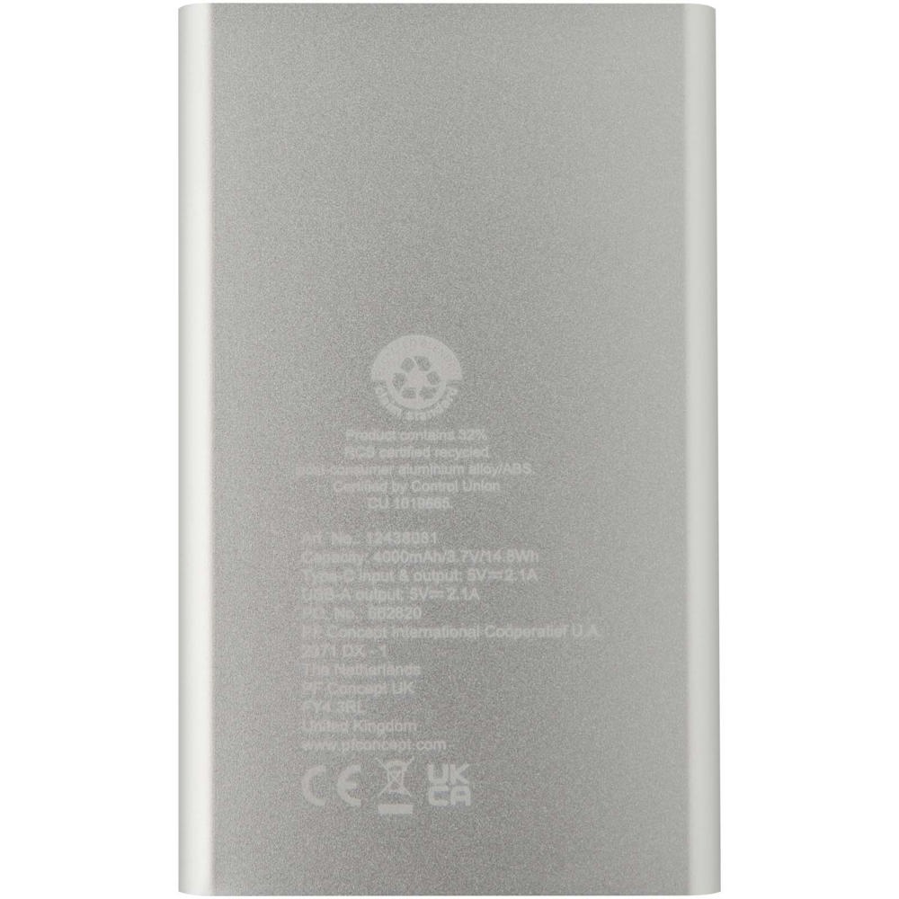 Pep 4000 mAh Type-C Powerbank aus recyceltem Aluminium 