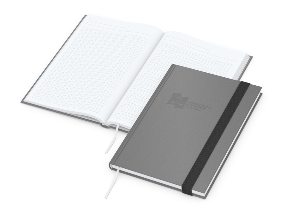 Notizbuch Visco-Book Buchleinen-Hardcover farbig A5 - grau