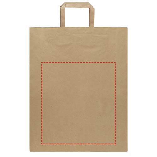 Kraft 80 g/m² Papiertasche mit flachen Griffen – 25 × 15 × 32 cm