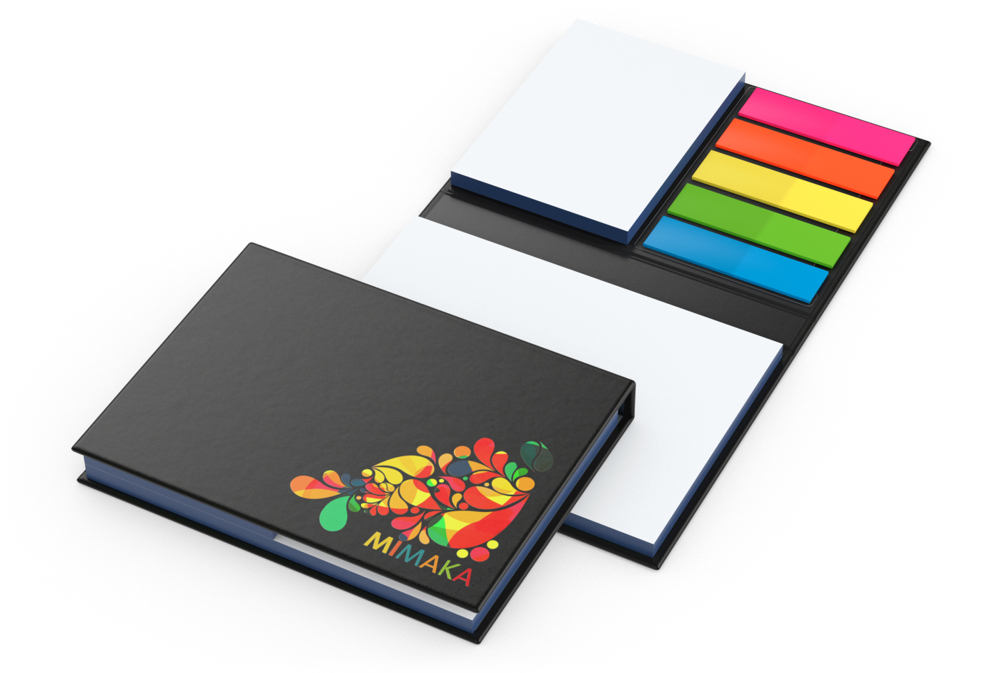 Haftnotiz-Set London Innenteil schwarz 50/50 Haftzettel Farbschnitt - mittelblau