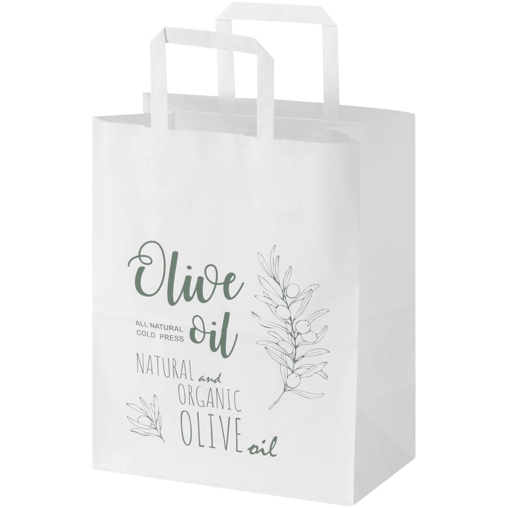 Kraft 80 g/m² Papiertasche mit flachen Griffen – 25 × 15 × 32 cm