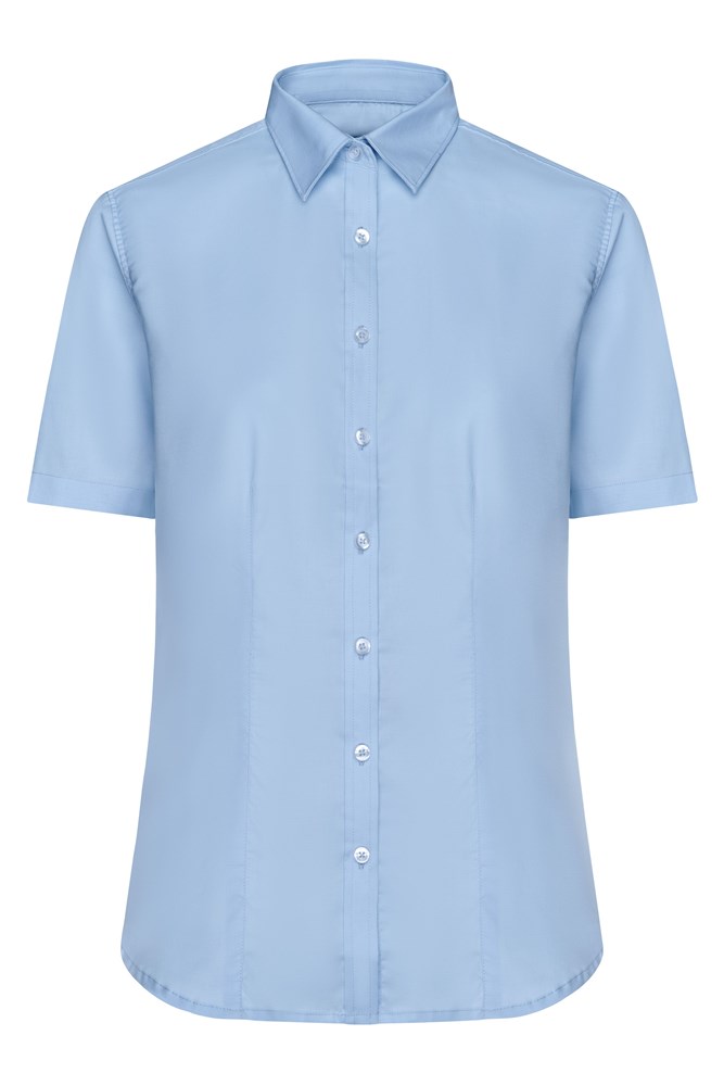 Ladies' Shirt Short-Sleeved Micro-Twill - Light-blue (ca. Pantone 649C)