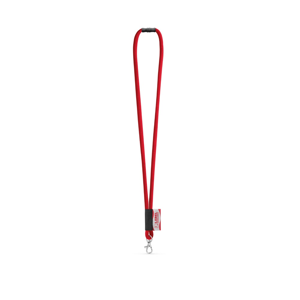 WISBECH. SET Lanyard Tube Long (Ø 7 mm) mit 9 mm Schnappkarabiner und Ø 7 mm Sicherheitsverschluss - 302 - Rot