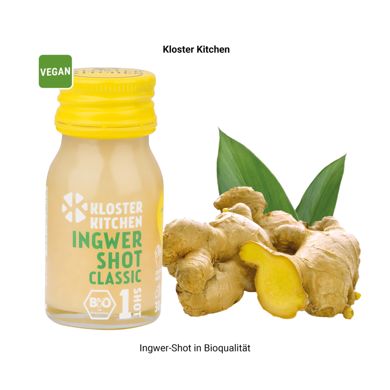 BIO Ingwer Shot mit Werbeaufsetzer