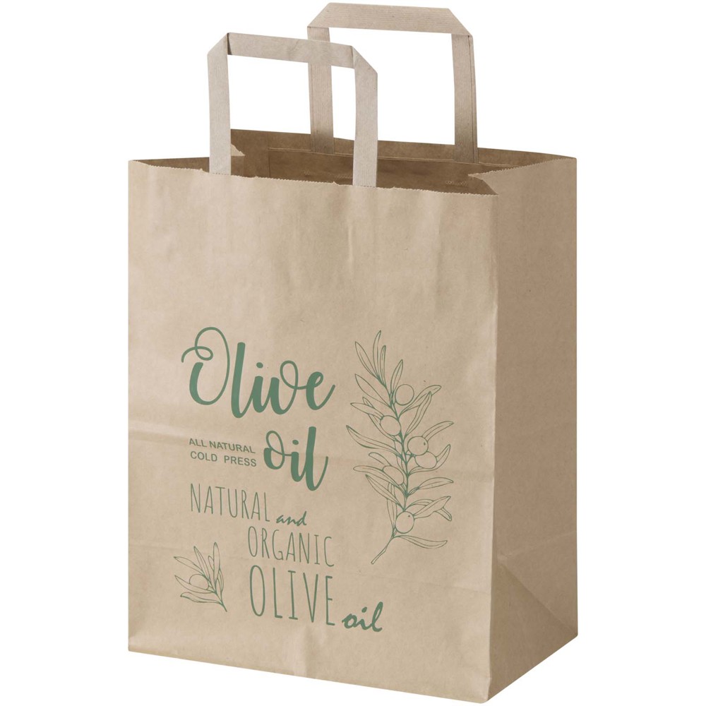 Kraft 80 g/m² Papiertasche mit flachen Griffen – 25 × 15 × 32 cm - Kraftpapier
