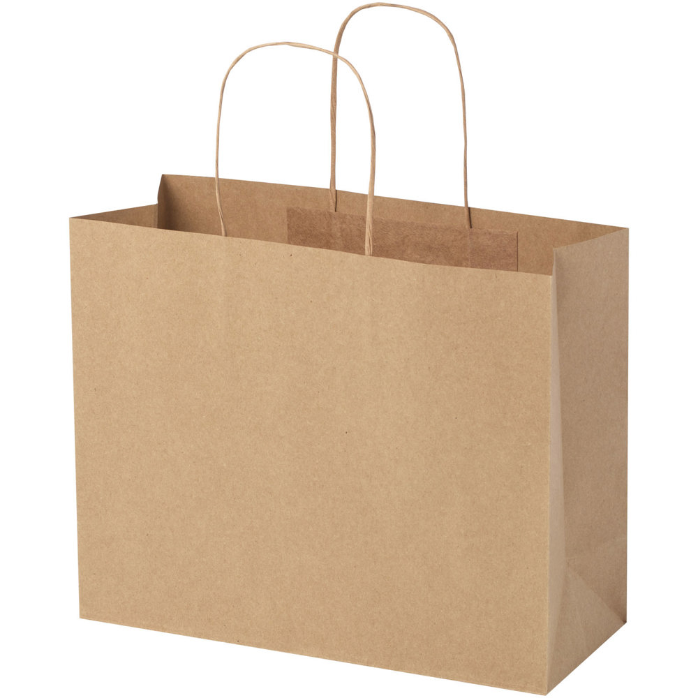 Kraftpapiertasche 120 g/m² mit gedrehten Griffen – 31 × 12 × 25 cm