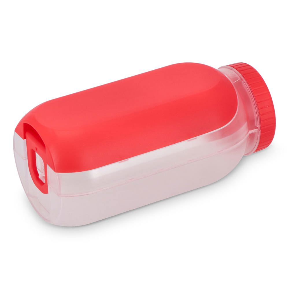All-in-One-Lunchbox mit Soßenfach und Löffel-Gabel - rot