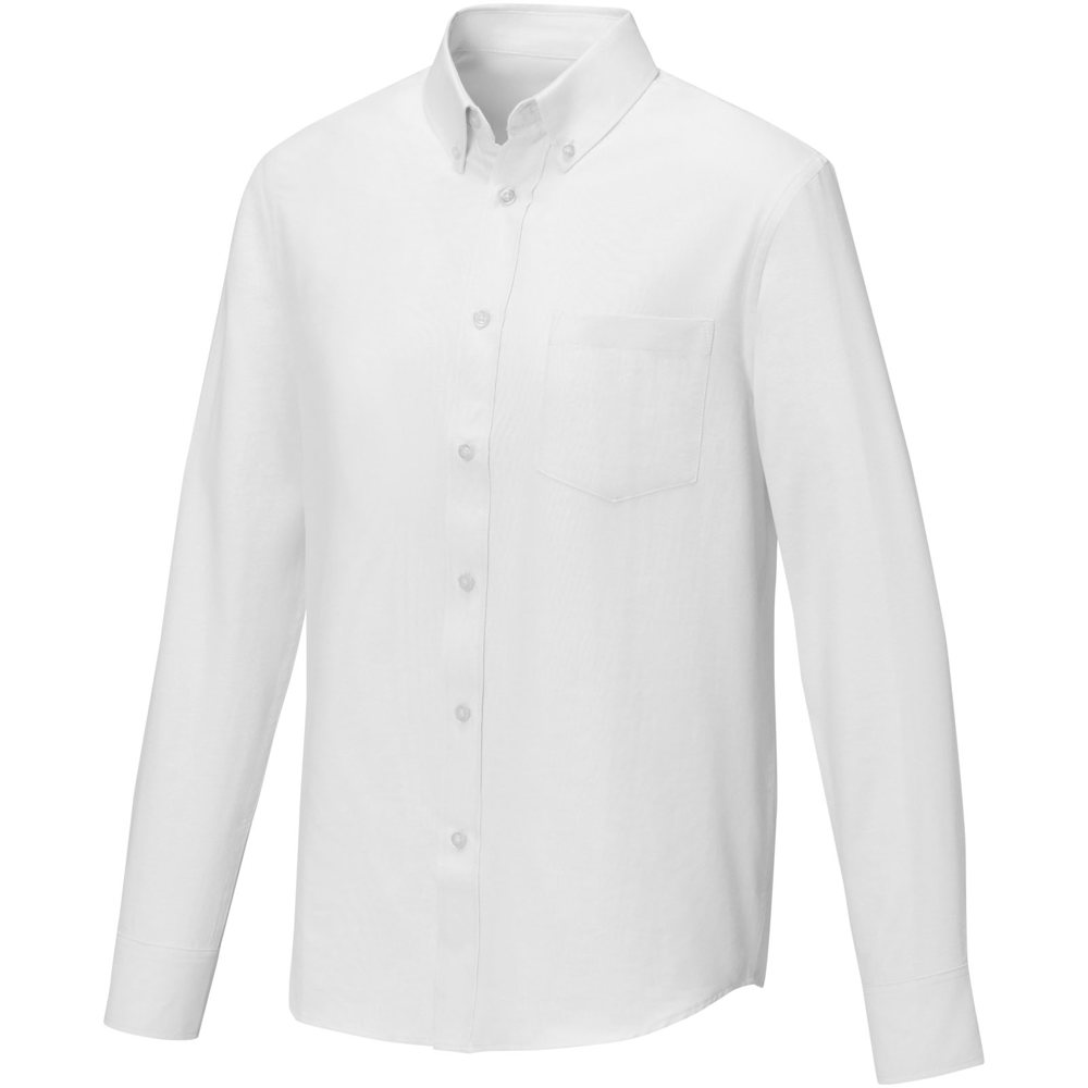 Pollux 130 g/m² Herrenhemd mit langen Ärmeln - weiss