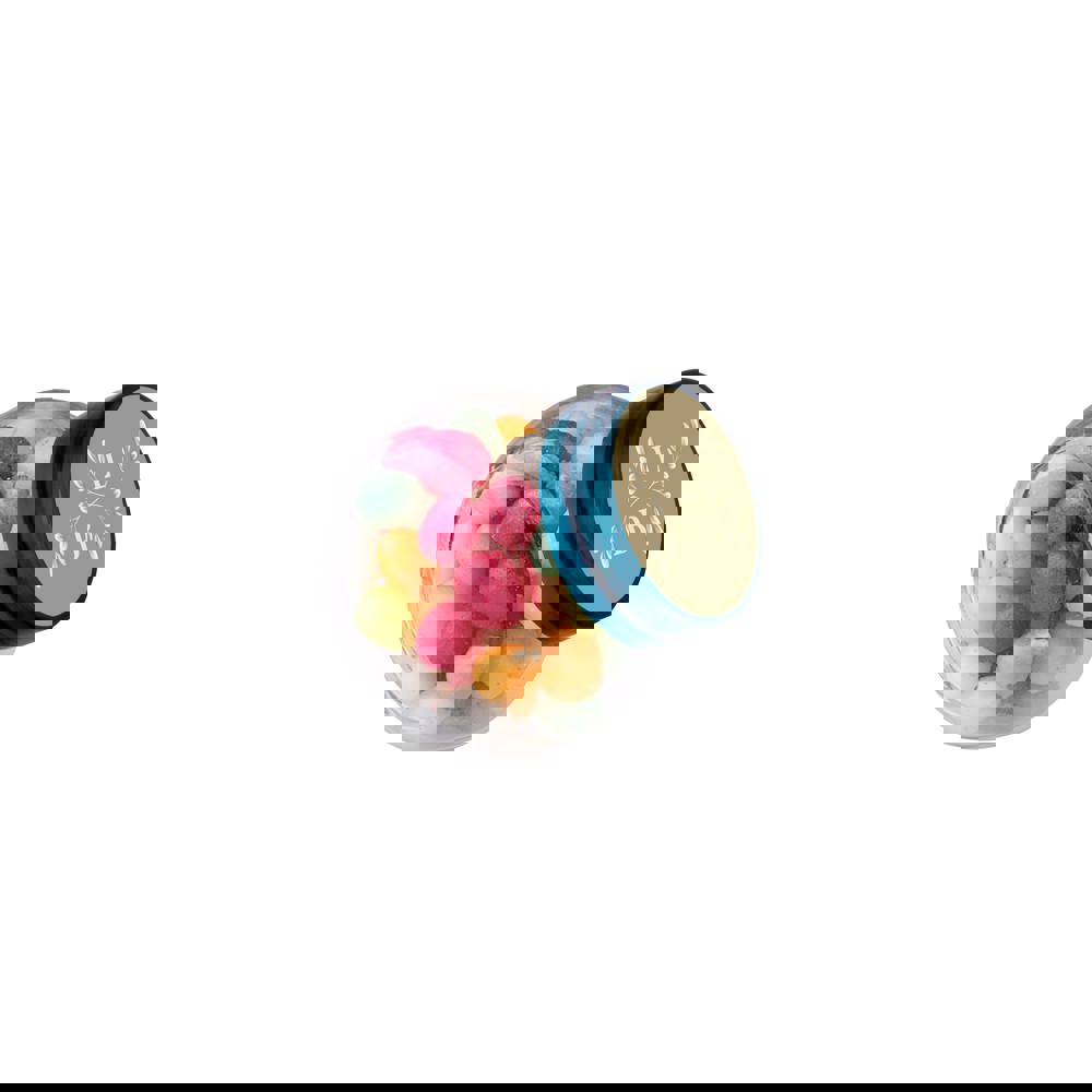 Mikro Glas 50 ml gefüllt mit Süßigkeiten - Transparant/kobalt