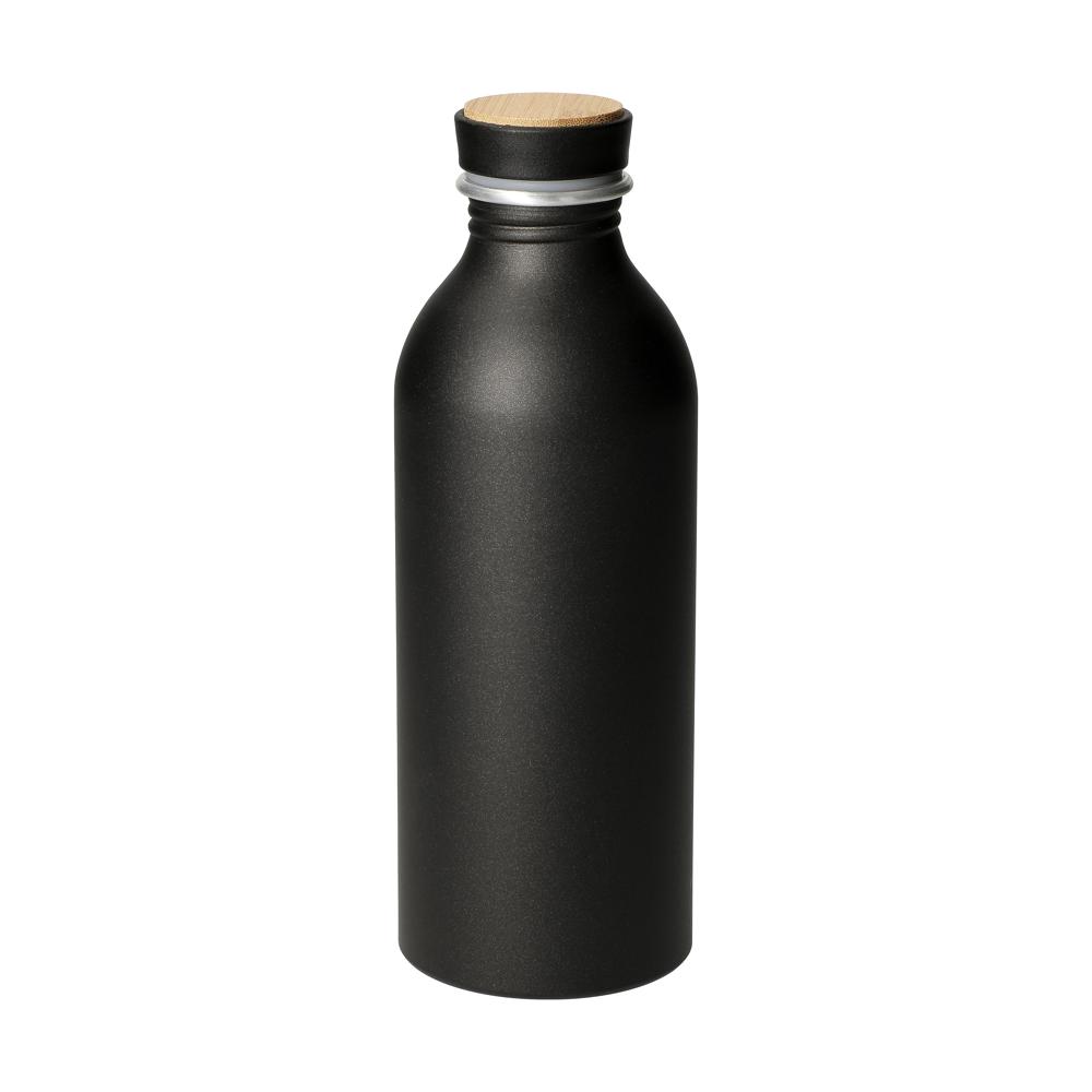 Aluminiumflasche "Breeze", 650 ml - Schwarz/Natur