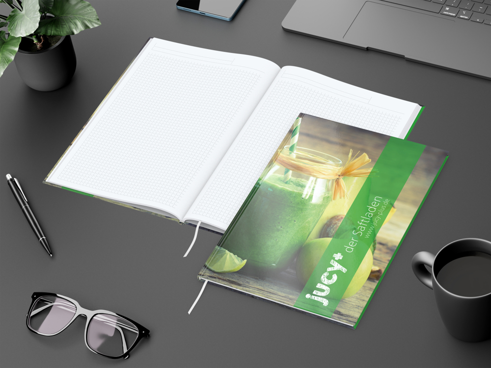 Notizbuch Memo-Book, A4, Winkelkaro, glänzend