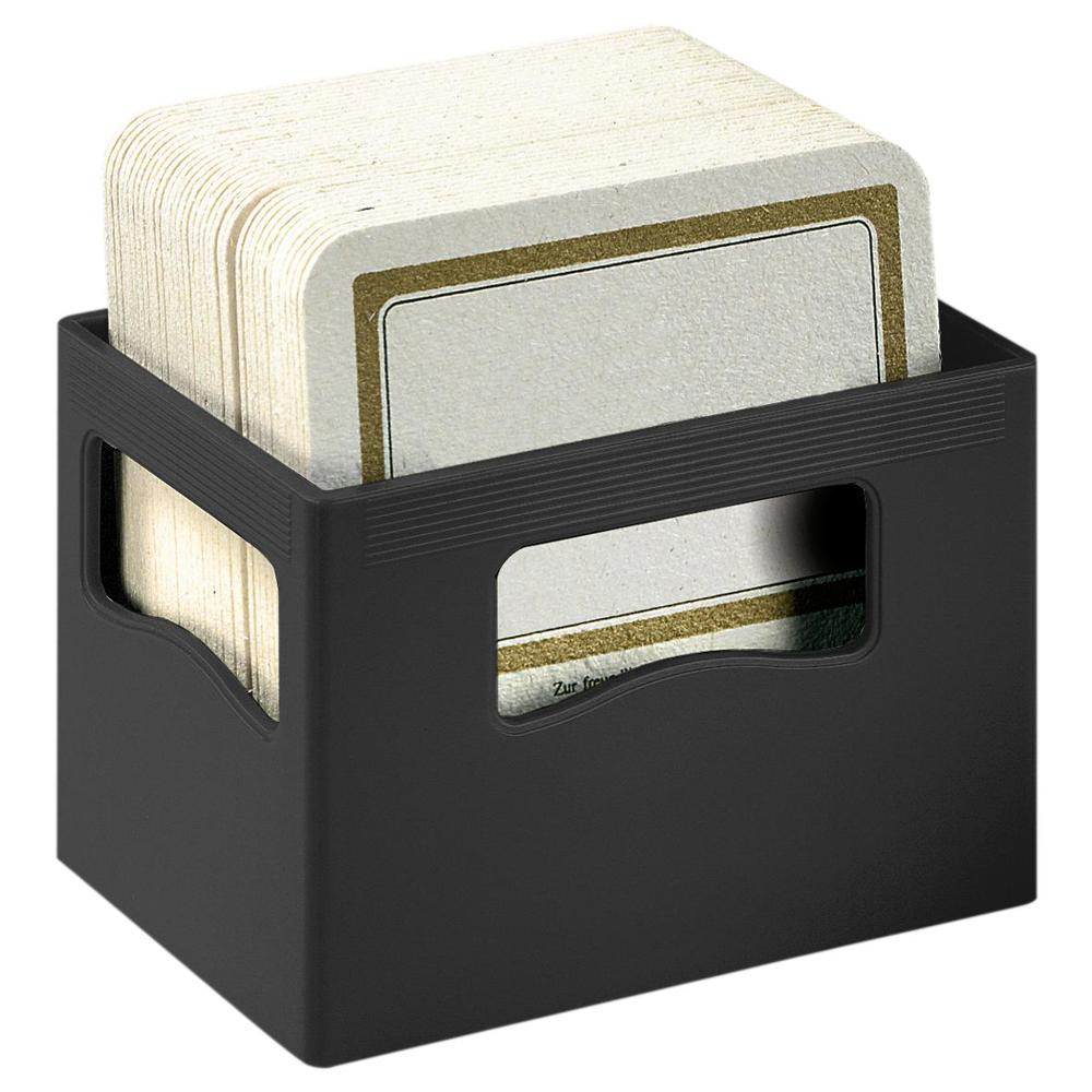 Bierdeckel-Ständer "Bierkasten" - schwarz