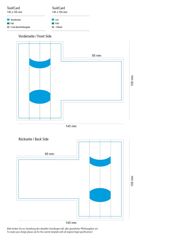 Tea-V-Card Visitenkarte inkl. 1 TeaStick "Individ. Design"