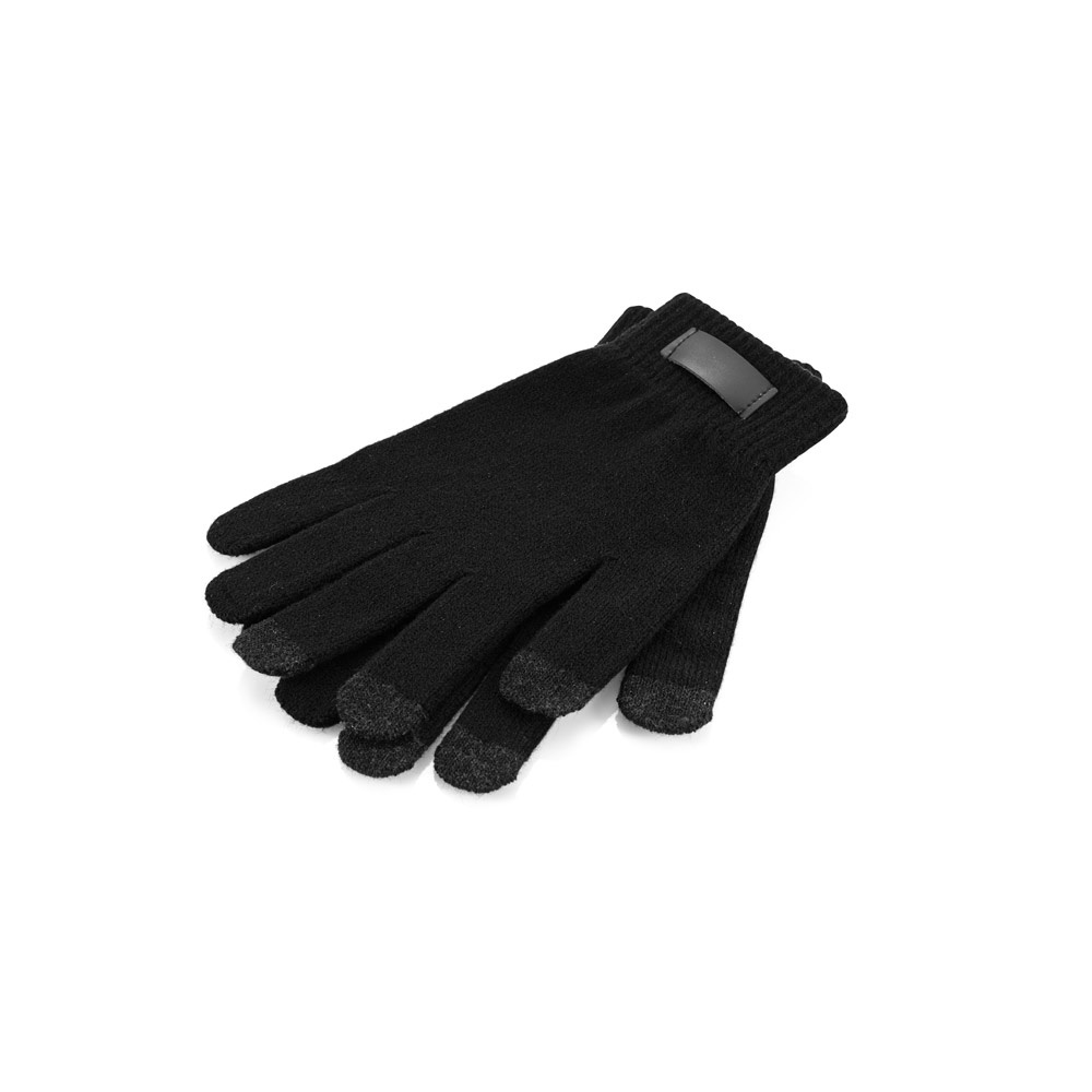 BURROW. Handschuhe aus recyceltem Polyester (100% rPET), mit Tastspitzen - schwarz