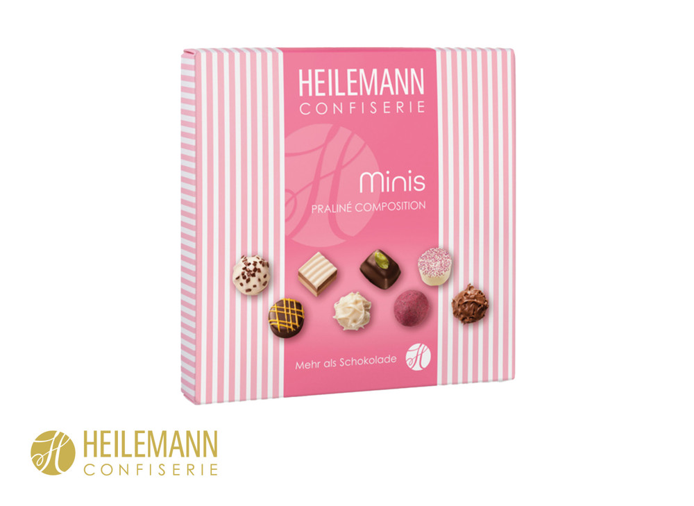 Heilemann Mini Pralinés im Schuber 91 g , Inhalt: Heilemann Mini Pralinés