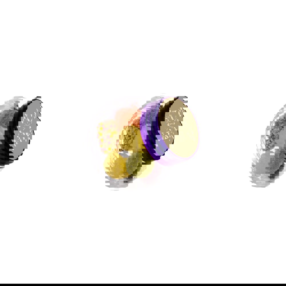 Mikro Glas 50 ml gefüllt mit Süßigkeiten - Transparent/Lila