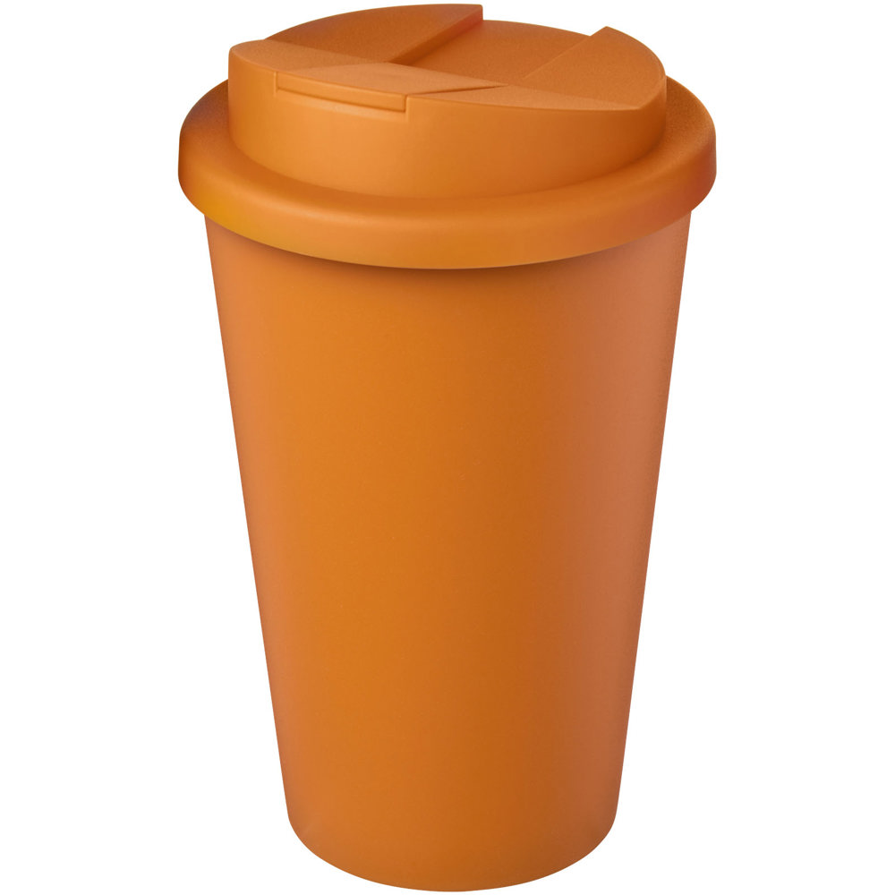 Americano® Eco 350 ml recycelter Becher mit auslaufsicherem Deckel - orange