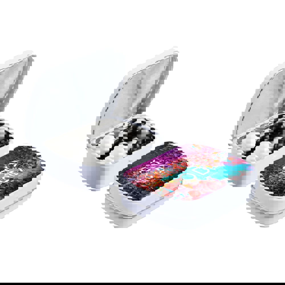 Mini Klappdeckeldose mit Süßigkeiten - Weiß