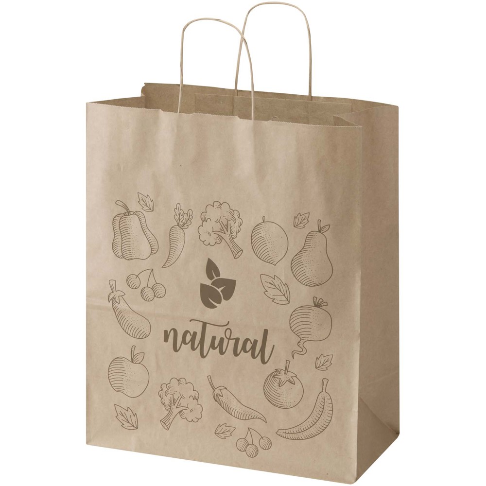 Kraft 80–90 g/m² Papiertasche mit Kordelgriffen – 32 × 17 × 39 cm - Kraftpapier