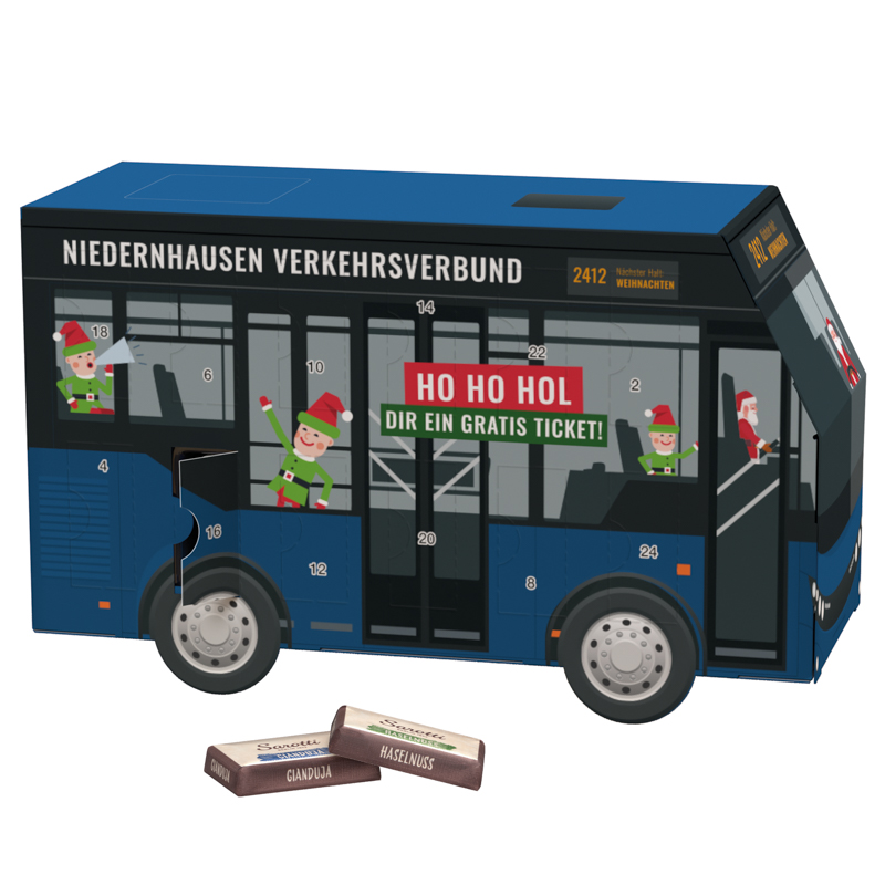Adventskalender Bus, Sarotti Schokotäfelchen