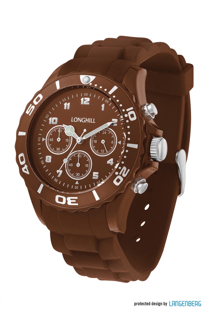 Kunststoffuhr LOGI CHRONO - braun
